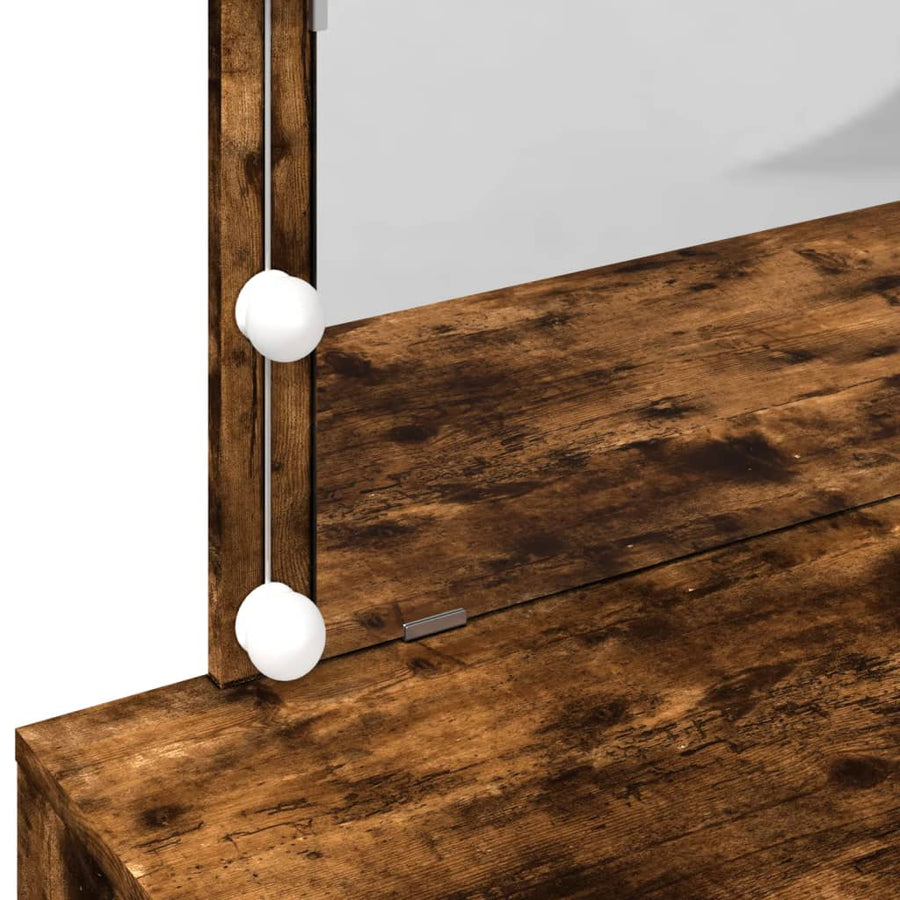 Kaptafel met LED 100x40x120 cm gerookt eikenkleurig