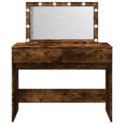 Kaptafel met LED 100x40x120 cm gerookt eikenkleurig