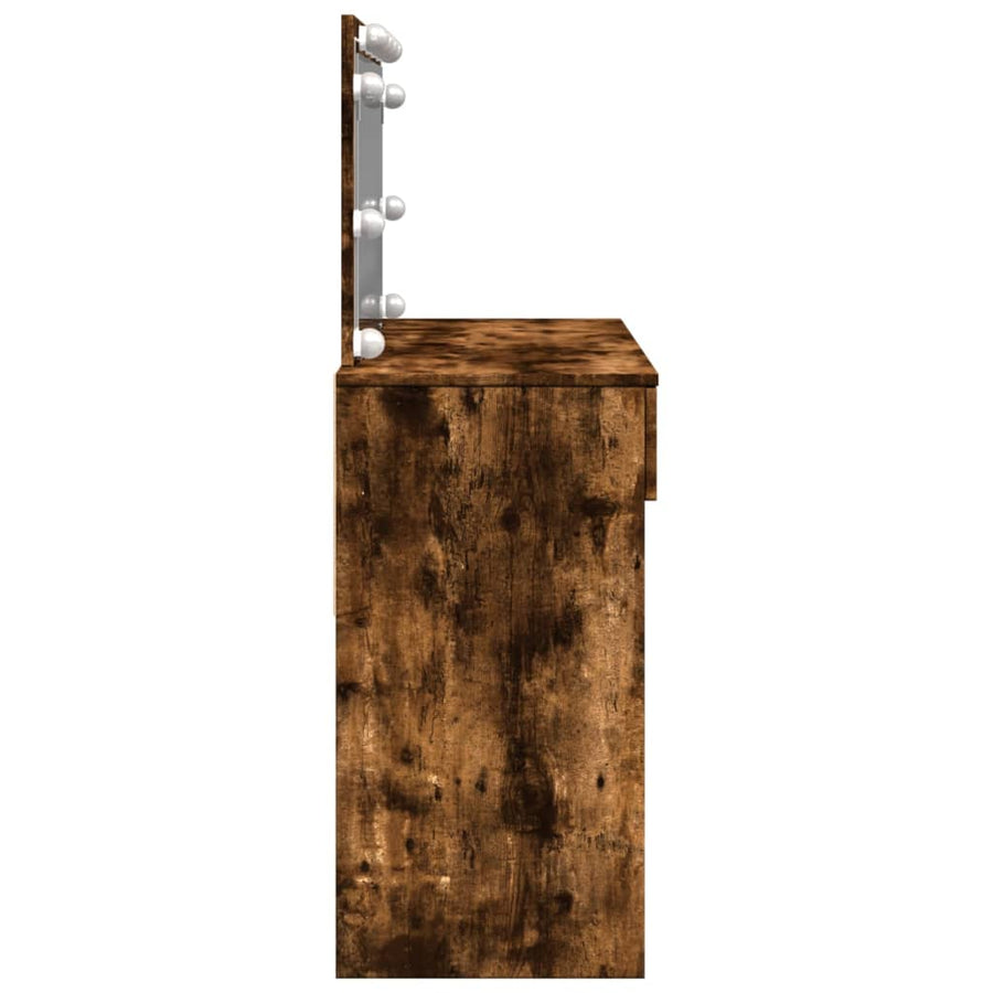 Kaptafel met LED 100x40x120 cm gerookt eikenkleurig