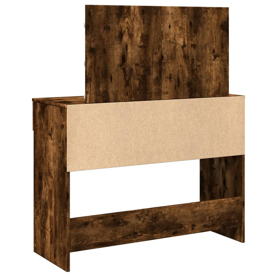 Kaptafel met LED 100x40x120 cm gerookt eikenkleurig