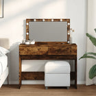 Dressing table with LED 100x40x120 cm smoked oak-colored