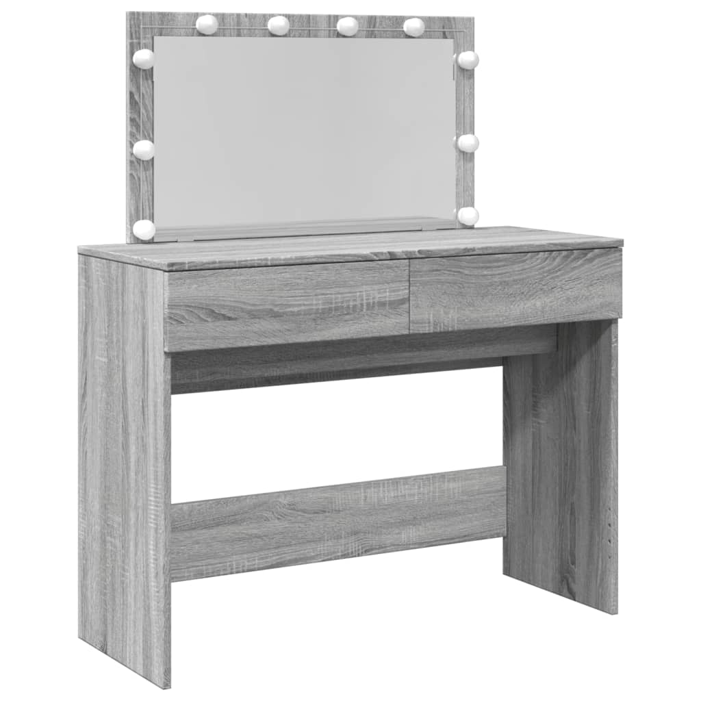 Kaptafel met LED-verlichting 100x40x120 cm grijs sonoma