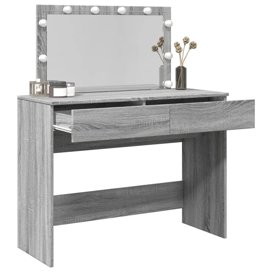 Kaptafel met LED-verlichting 100x40x120 cm grijs sonoma