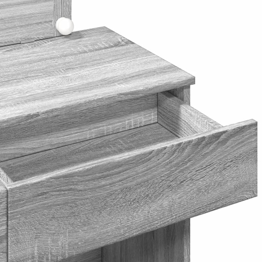 Kaptafel met LED-verlichting 100x40x120 cm grijs sonoma