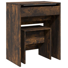 Kaptafel met krukje 60x40x113,5 cm gerookt eikenkleurig