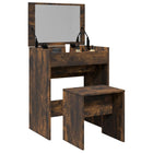 Dressing table with stool 60x40x113.5 cm smoked oak colour