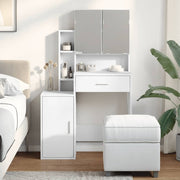 Kaptafel 80x35x132 cm wit met kastje