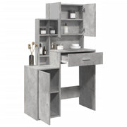 Kaptafel 80x35x132 cm betongrijs met kastje