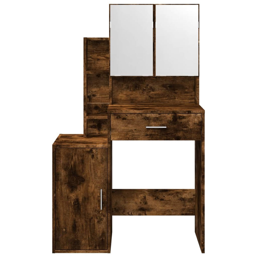 Kaptafel met kastje 80x35x132 cm gerookt eikenkleurig
