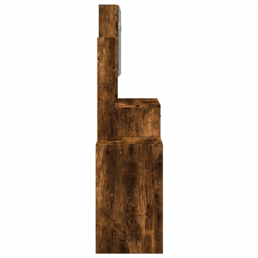 Kaptafel met kastje 80x35x132 cm gerookt eikenkleurig