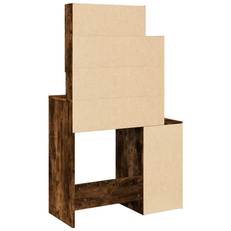Kaptafel met kastje 80x35x132 cm gerookt eikenkleurig