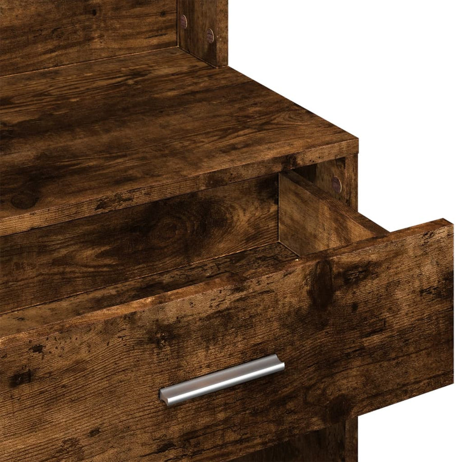 Kaptafel met kastje 80x35x132 cm gerookt eikenkleurig