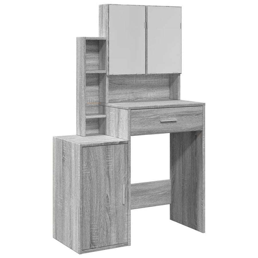 Kaptafel met kastje 80x35x132 cm grijs sonoma eikenkleurig
