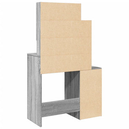 Kaptafel met kastje 80x35x132 cm grijs sonoma eikenkleurig