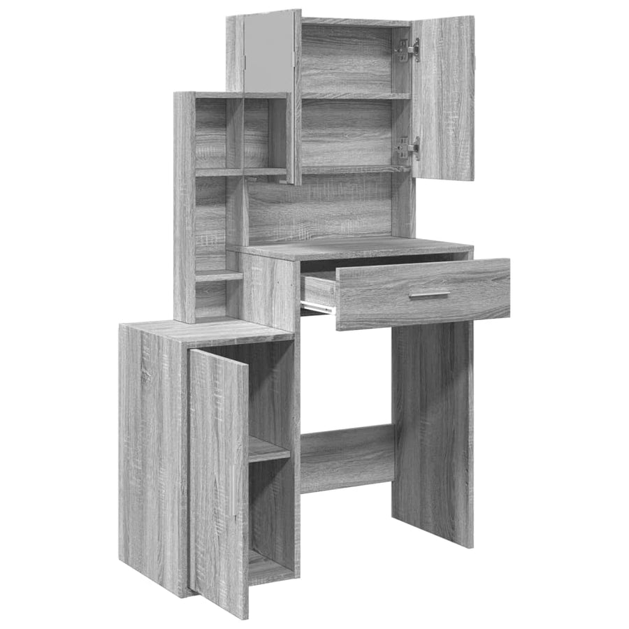 Kaptafel met kastje 80x35x132 cm grijs sonoma eikenkleurig