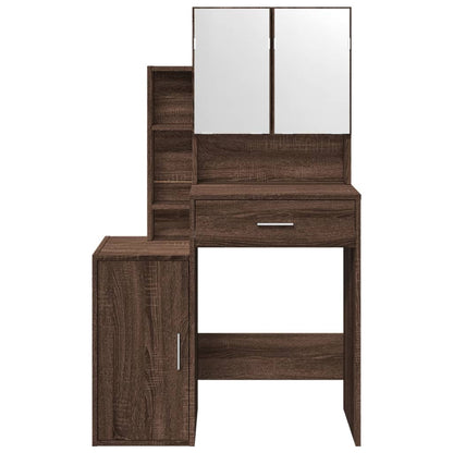 Kaptafel met kastje 80x35x132 cm bruin eikenkleur
