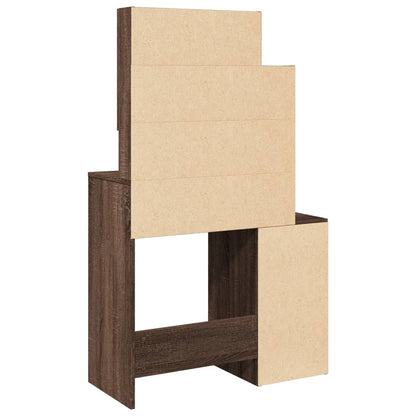 Kaptafel met kastje 80x35x132 cm bruin eikenkleur