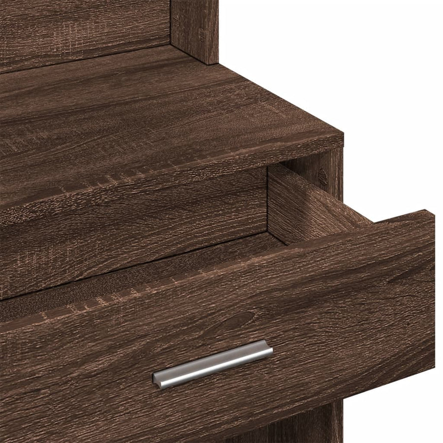 Kaptafel met kastje 80x35x132 cm bruin eikenkleur