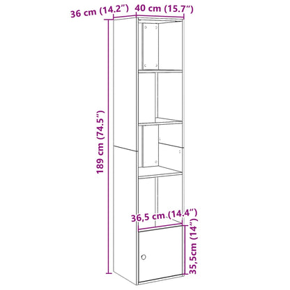 Boekenkast 40x36x189 cm bewerkt hout sonoma eikenkleurig