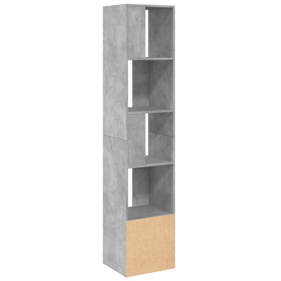 Boekenkast 40x36x189 cm bewerkt hout betongrijs