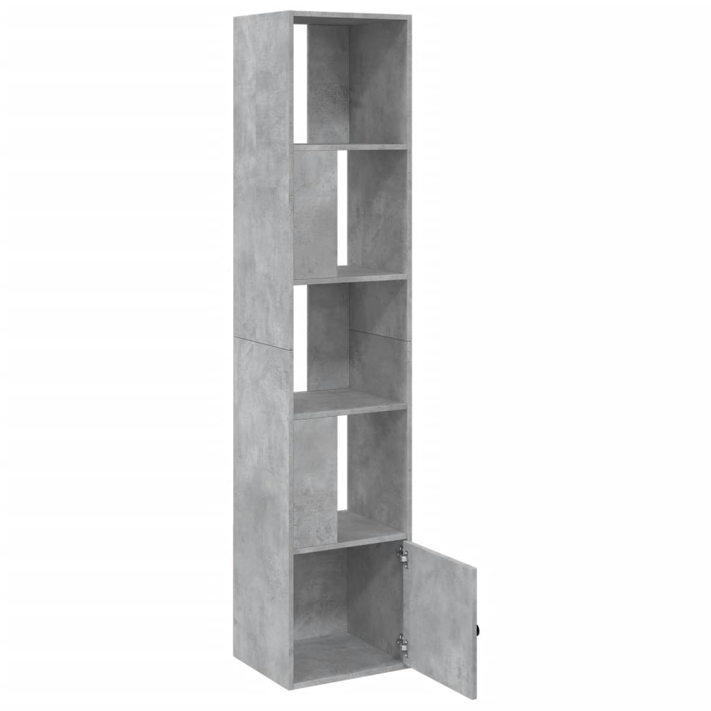 Boekenkast 40x36x189 cm bewerkt hout betongrijs