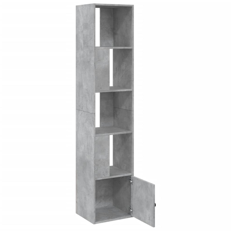 Boekenkast 40x36x189 cm bewerkt hout betongrijs