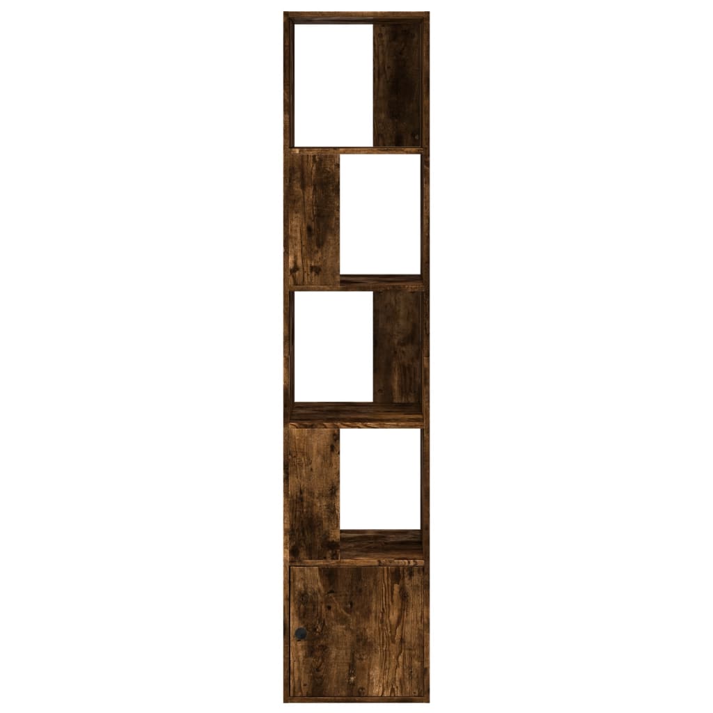 Boekenkast 40x36x189 cm bewerkt hout gerookt eikenkleurig