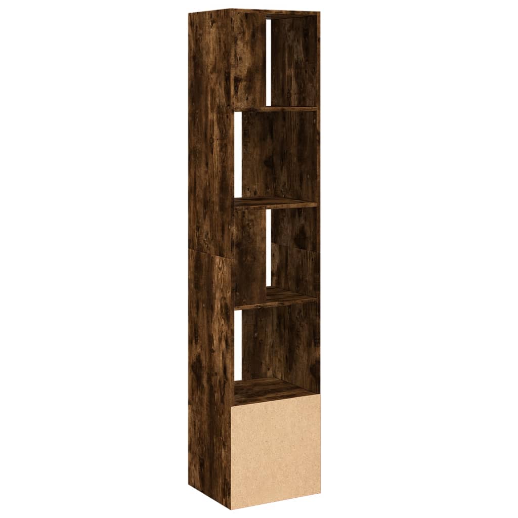 Boekenkast 40x36x189 cm bewerkt hout gerookt eikenkleurig