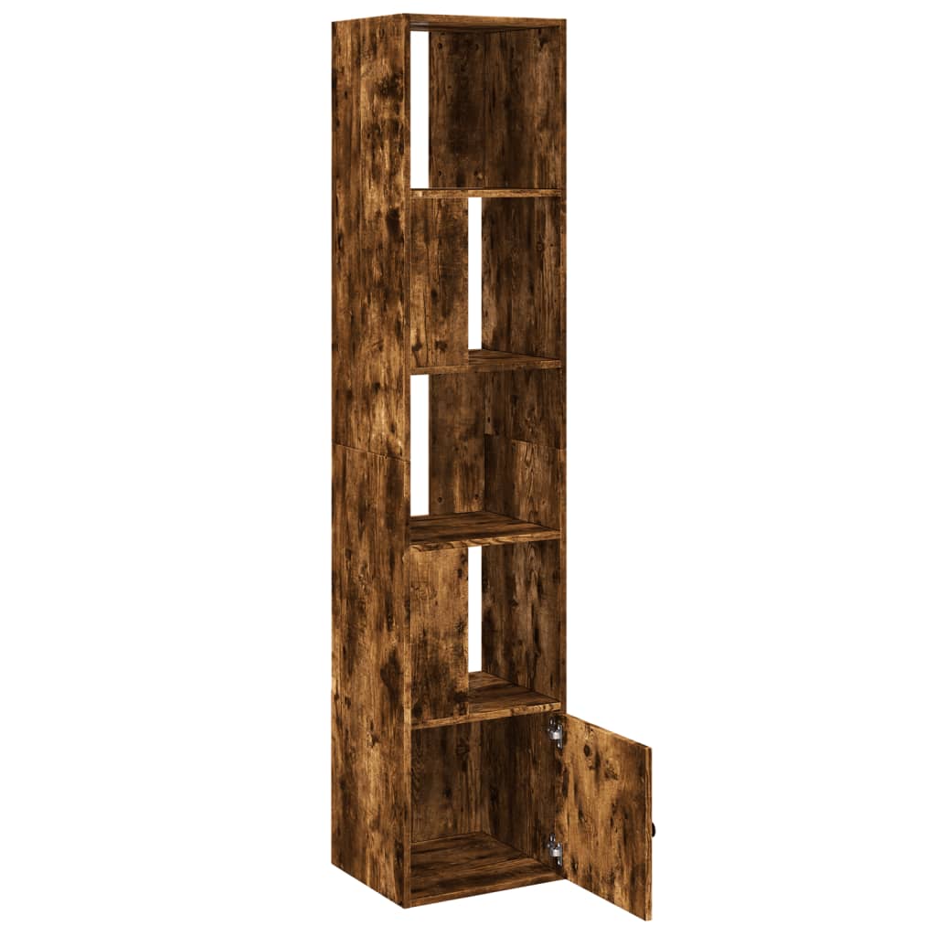 Boekenkast 40x36x189 cm bewerkt hout gerookt eikenkleurig