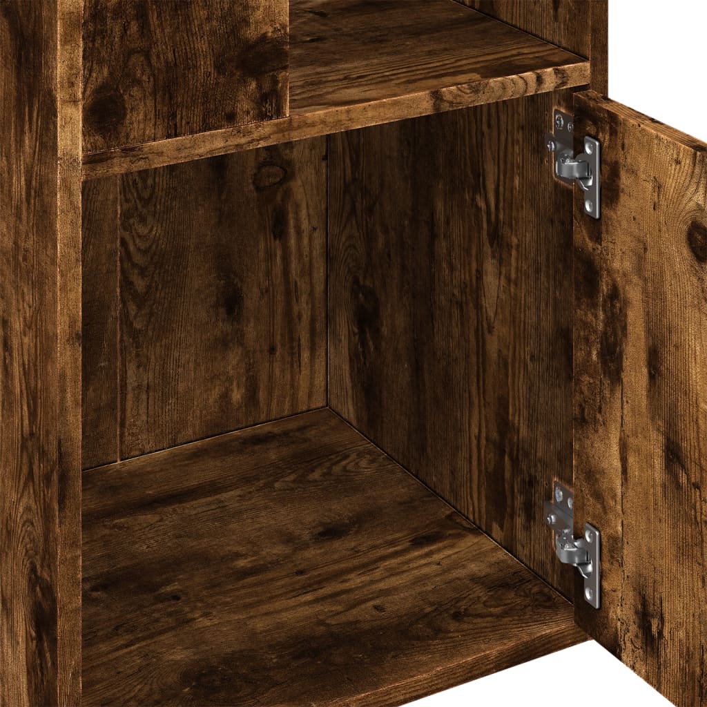 Boekenkast 40x36x189 cm bewerkt hout gerookt eikenkleurig