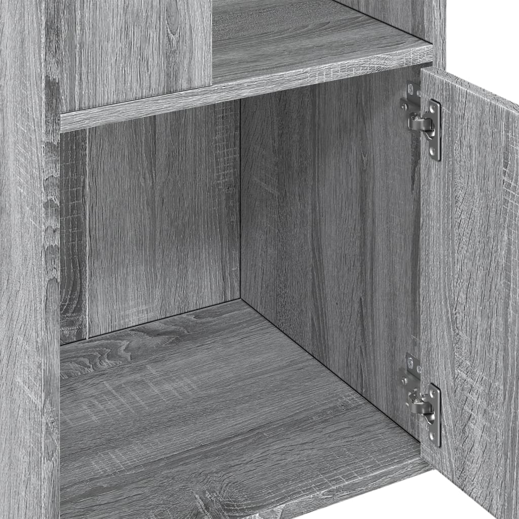 Boekenkast 40x36x189 cm bewerkt hout grijs sonoma eikenkleurig