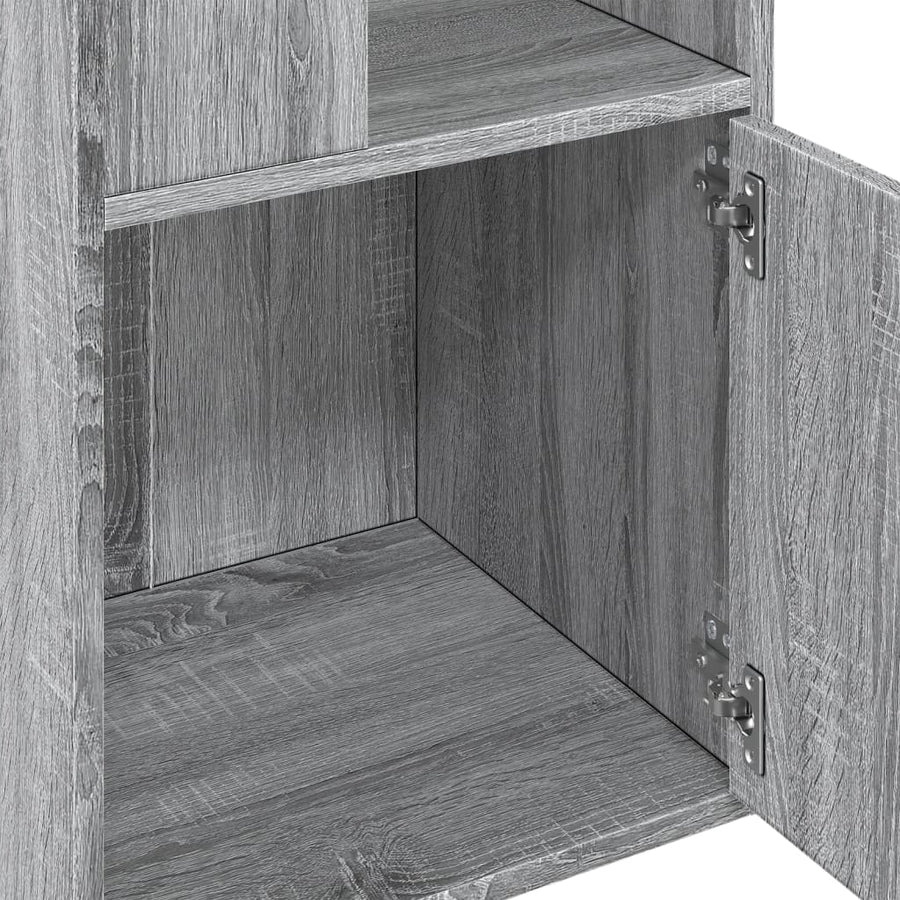 Boekenkast 40x36x189 cm bewerkt hout grijs sonoma eikenkleurig