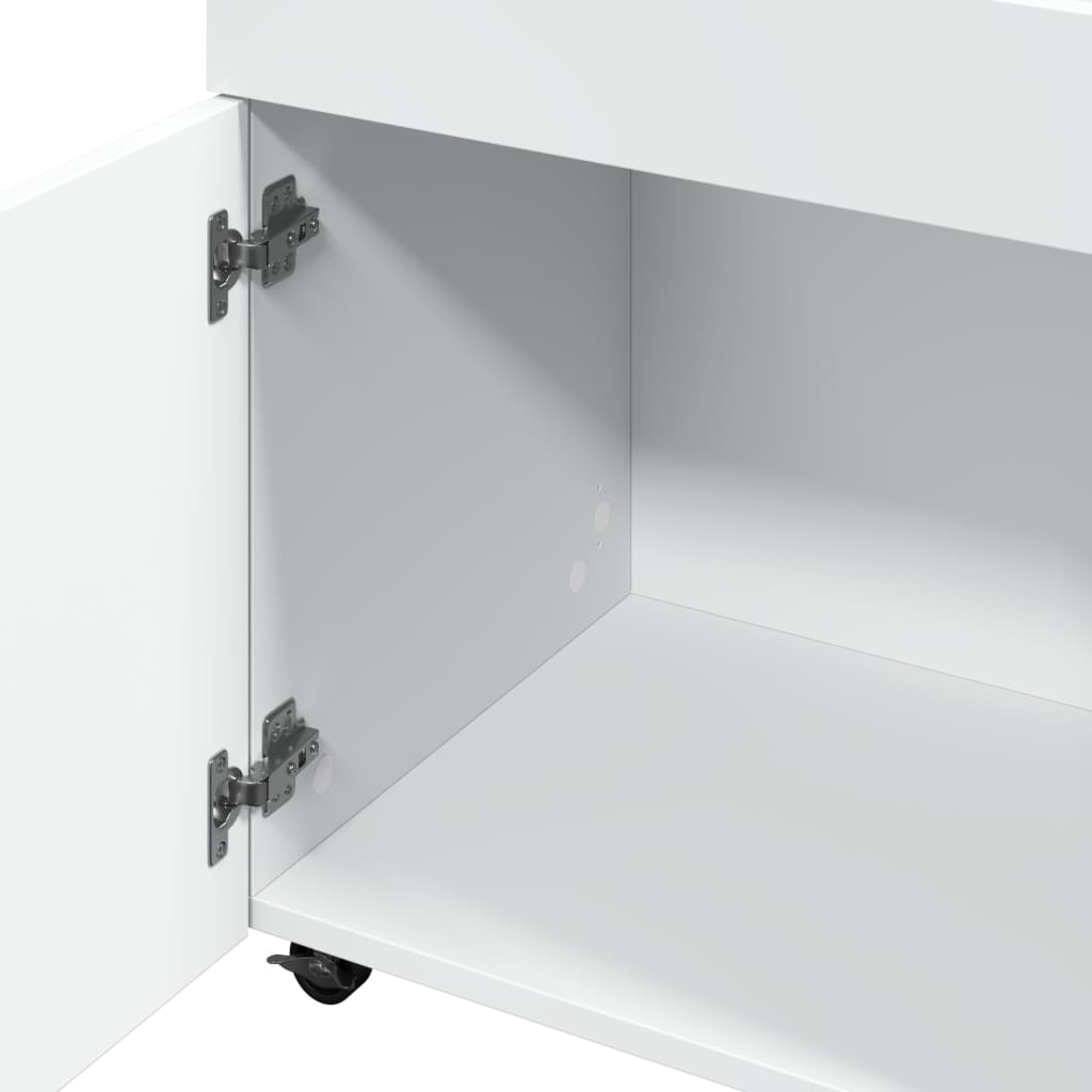 Drankkar 50x41x89 cm bewerkt hout wit