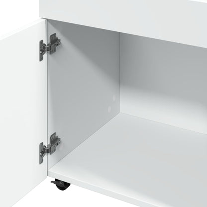 Drankkar 50x41x89 cm bewerkt hout wit