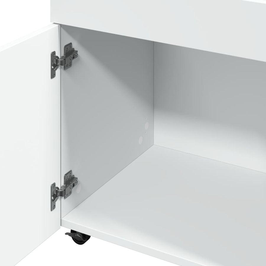 Drankkar 50x41x89 cm bewerkt hout wit