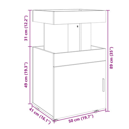 Drankkar 50x41x89 cm bewerkt hout wit