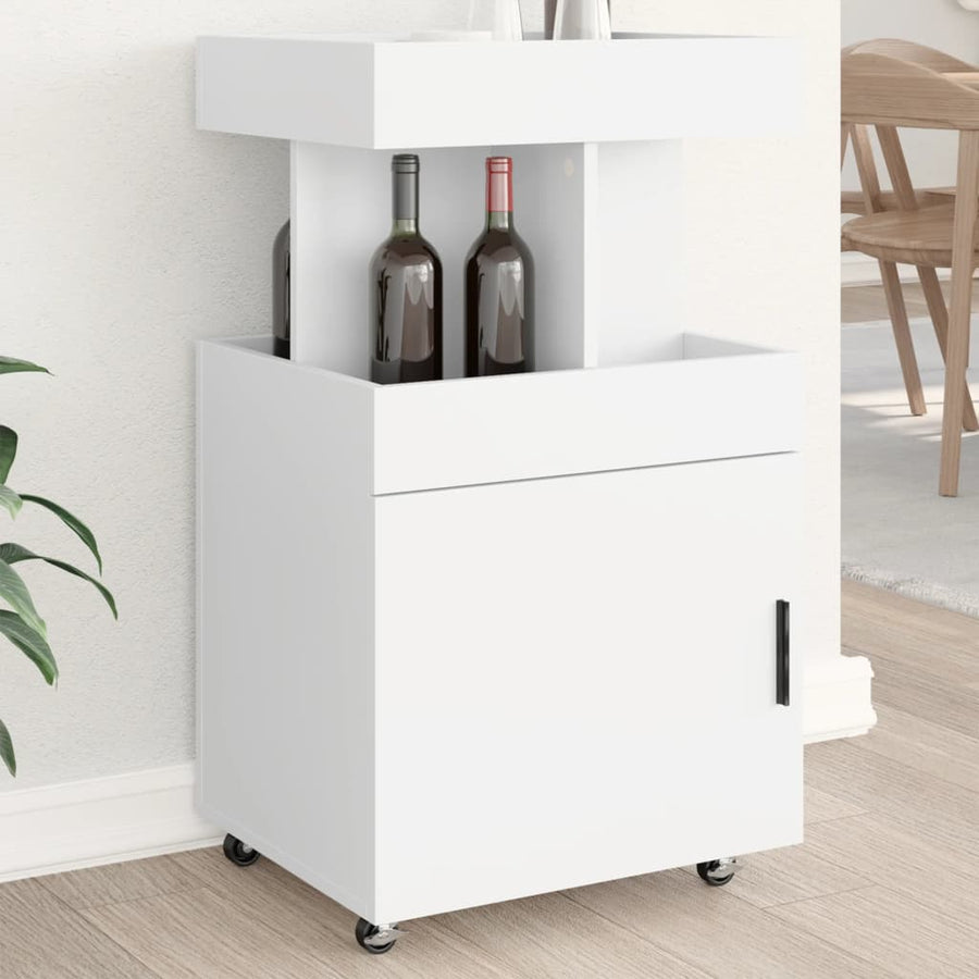 Drankkar 50x41x89 cm bewerkt hout wit