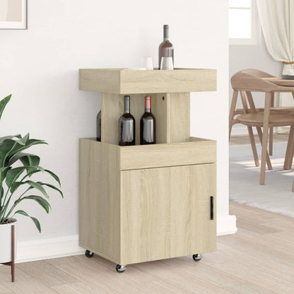 Drankkar 50x41x89 cm bewerkt hout sonoma eikenkleurig