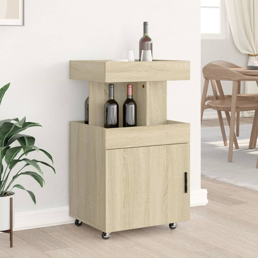 Drankkar 50x41x89 cm bewerkt hout sonoma eikenkleurig