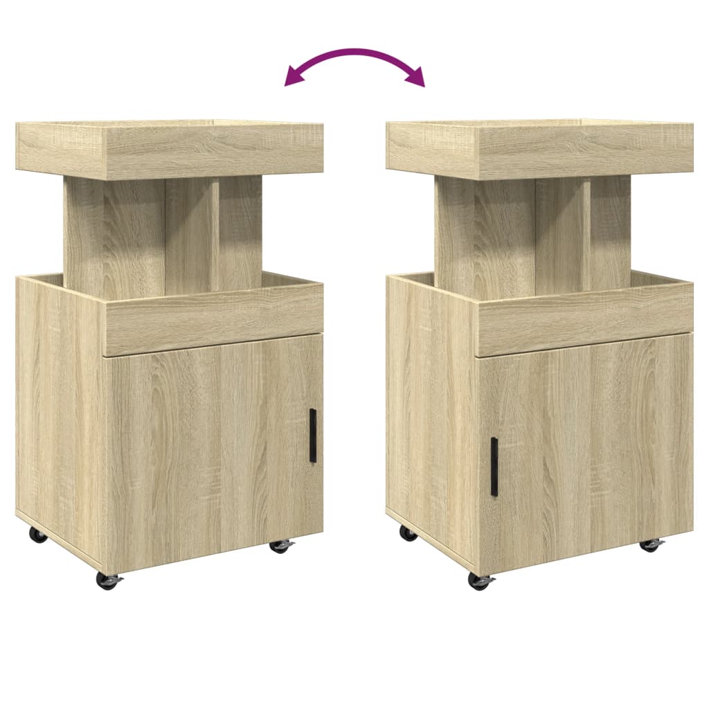 Drankkar 50x41x89 cm bewerkt hout sonoma eikenkleurig
