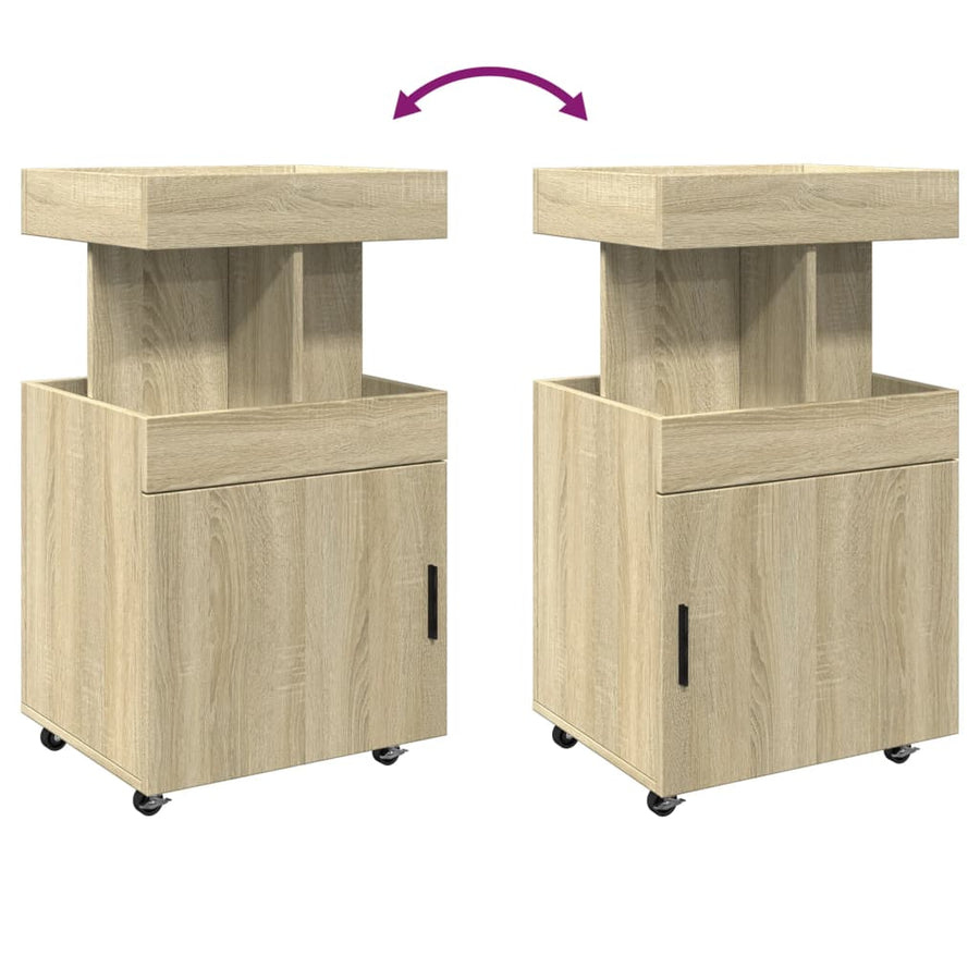 Drankkar 50x41x89 cm bewerkt hout sonoma eikenkleurig