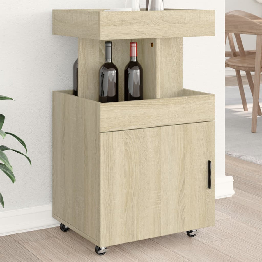Drankkar 50x41x89 cm bewerkt hout sonoma eikenkleurig