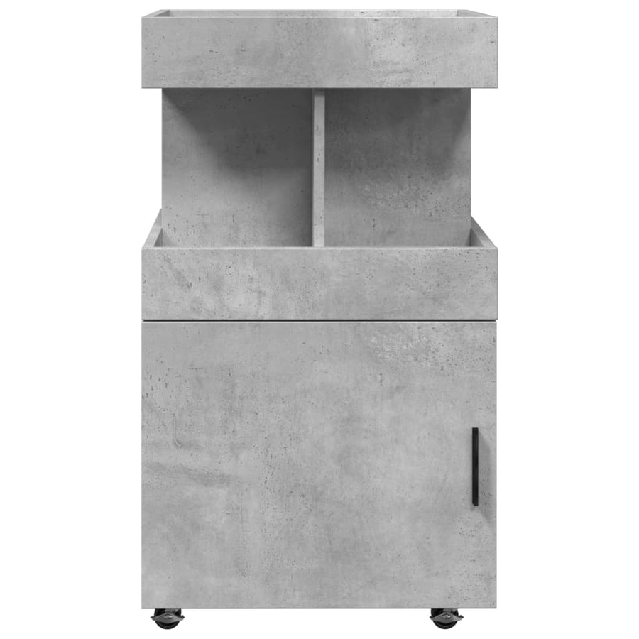 Drankkar 50x41x89 cm bewerkt hout betongrijs