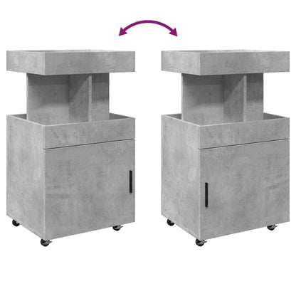 Drankkar 50x41x89 cm bewerkt hout betongrijs