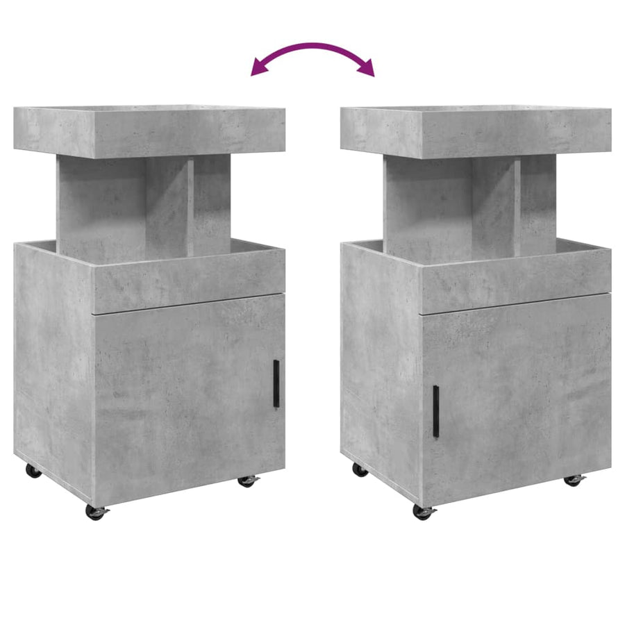 Drankkar 50x41x89 cm bewerkt hout betongrijs