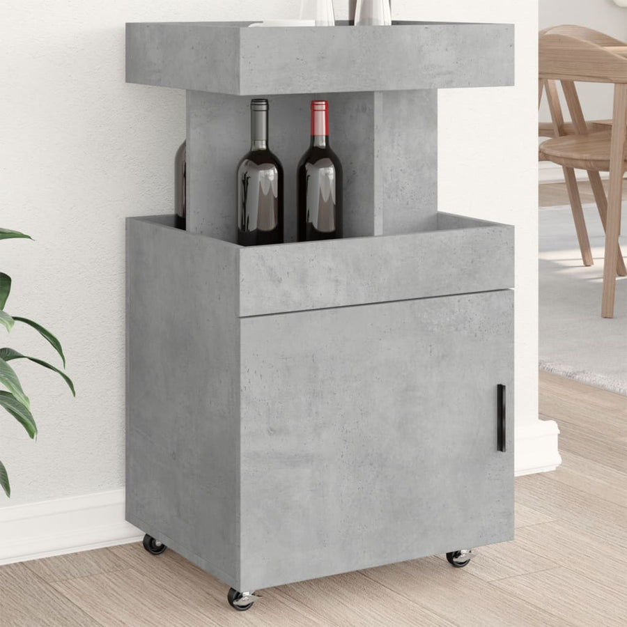 Drankkar 50x41x89 cm bewerkt hout betongrijs