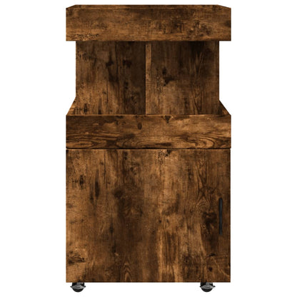 Drankkar 50x41x89 cm bewerkt hout gerookt eikenkleurig