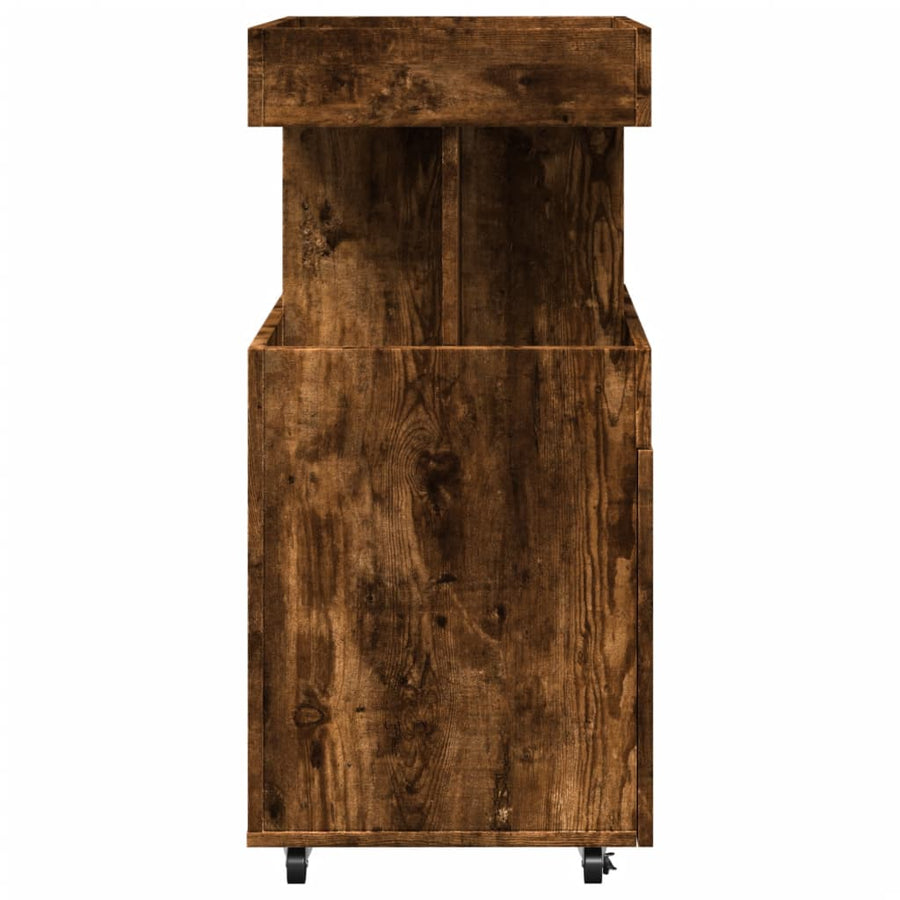Drankkar 50x41x89 cm bewerkt hout gerookt eikenkleurig