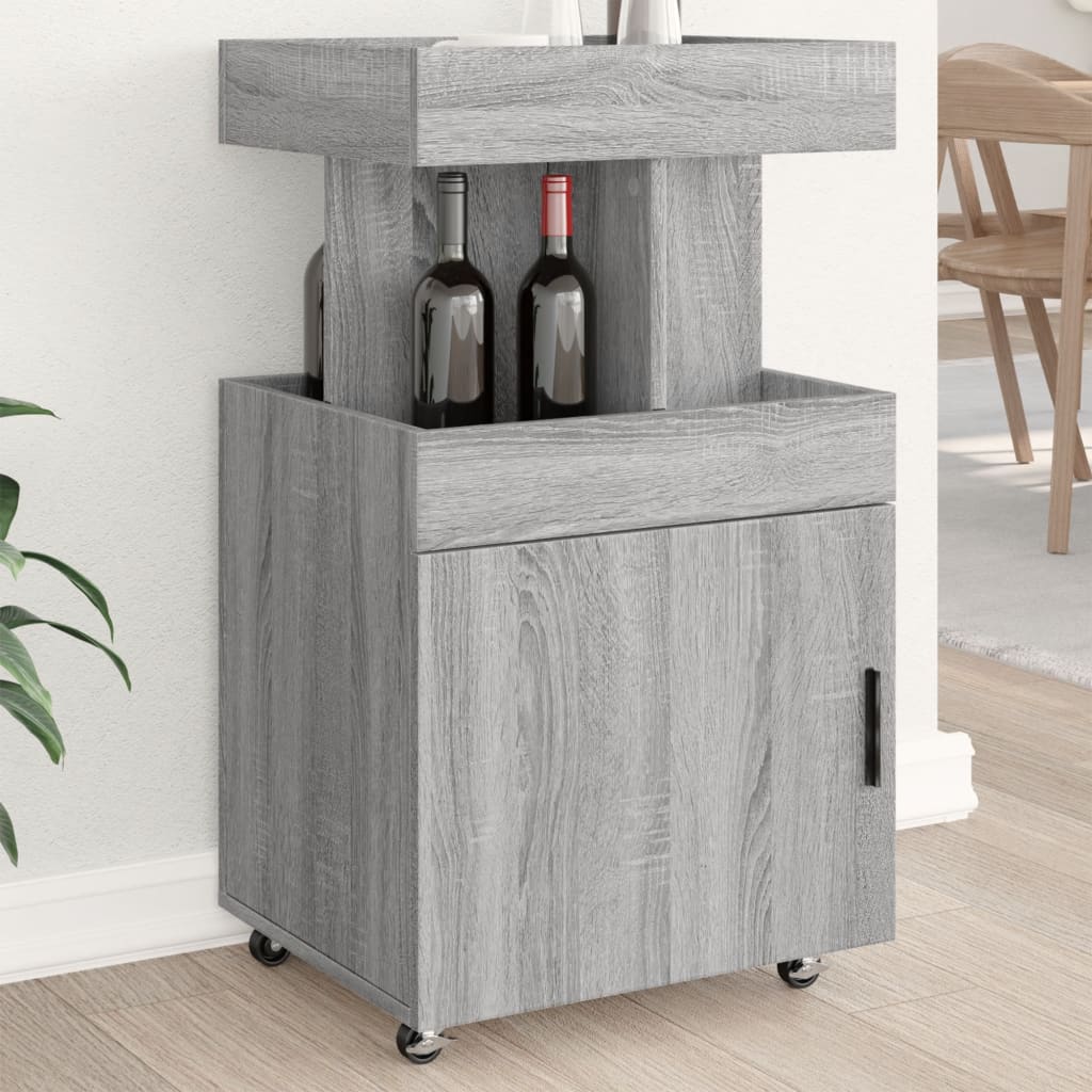 Drankkar 50x41x89 cm bewerkt hout grijs sonoma eikenkleurig