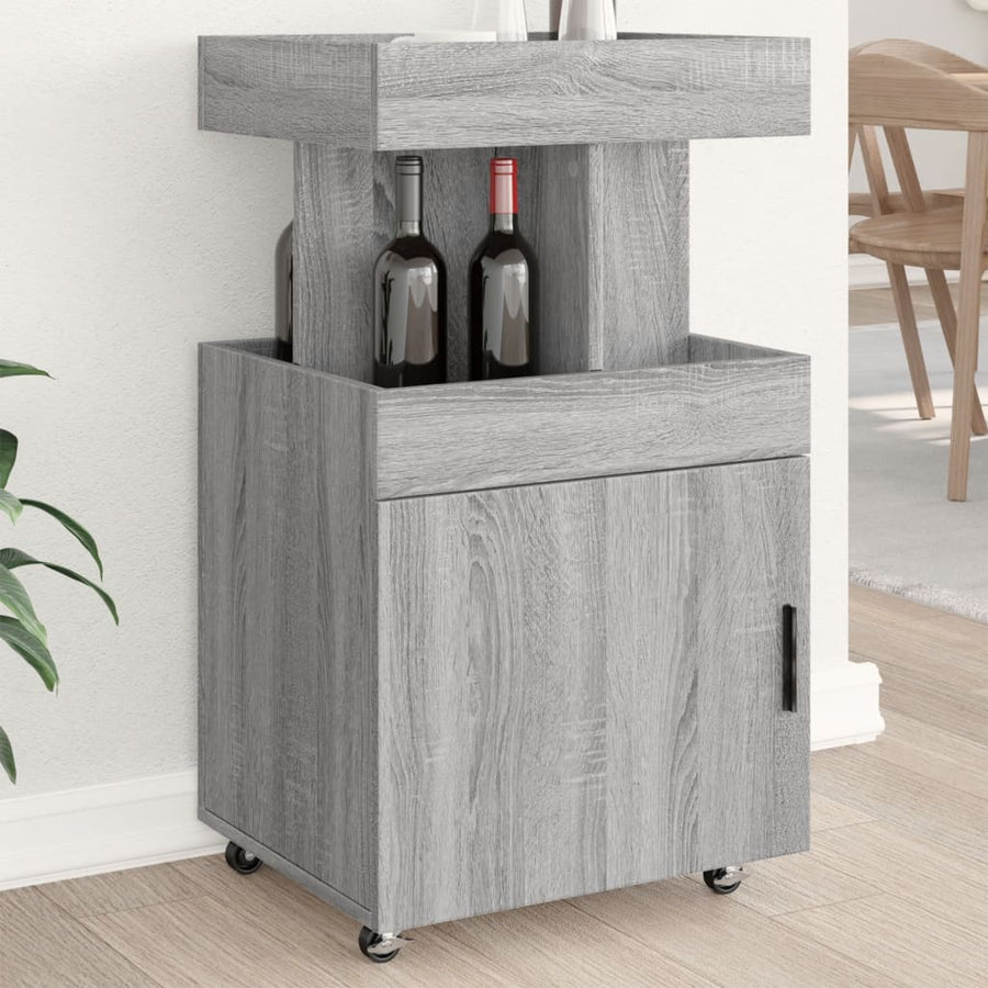 Drankkar 50x41x89 cm bewerkt hout grijs sonoma eikenkleurig